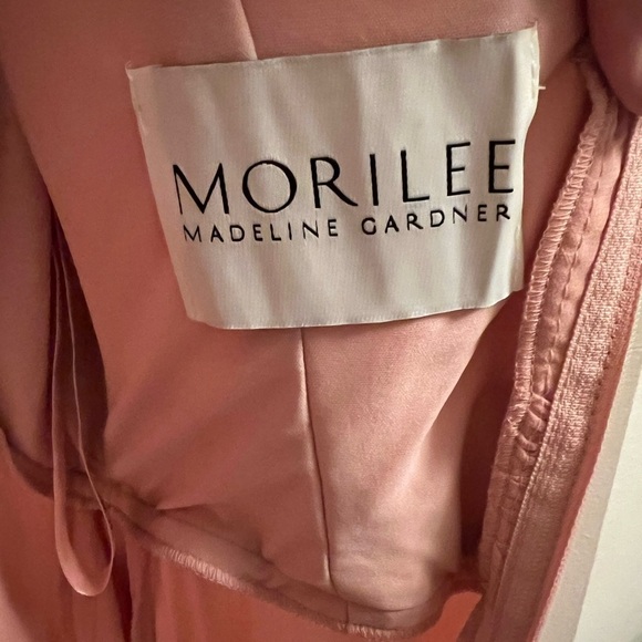 MORILEE MADELINE GARDNER Peach Bridesmaid Chiffon Bridesmaid Dress Gown Size 4 - Picture 4 of 5